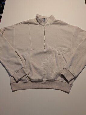 Better Together Women’s Small Beige Quarter Zip Fleece Sweatshirt Pullover